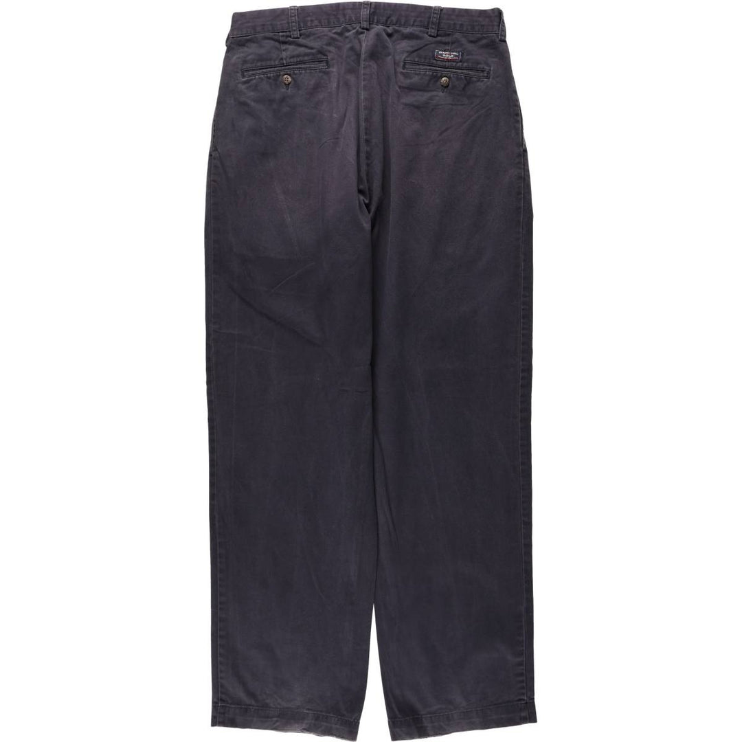 Ralph Lauren POLO by Ralph Lauren ANDREW PANT Two-pleat chino pants for men, equivalent to w36 cotton navy blue type Vintage Second Hand