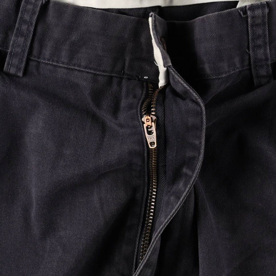 Ralph Lauren POLO by Ralph Lauren ANDREW PANT Two-pleat chino pants for men, equivalent to w36 cotton navy blue type Vintage Second Hand