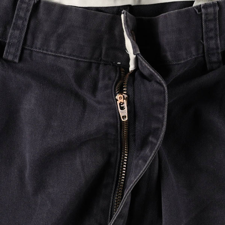 Ralph Lauren POLO by Ralph Lauren ANDREW PANT Two-pleat chino pants for men, equivalent to w36 cotton navy blue type Vintage Second Hand