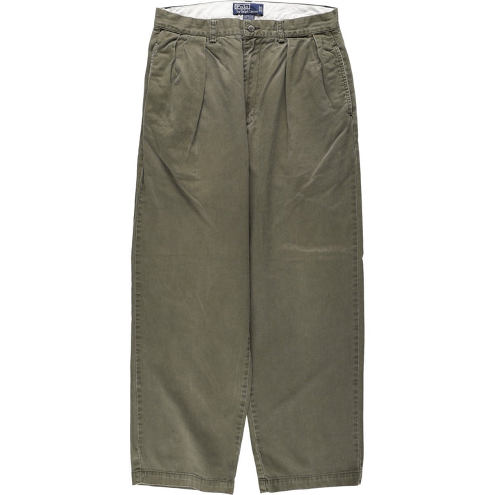 Ralph Lauren POLO by Ralph Lauren ANDREW PANT Chino Pants, Men's W32 equivalent, Two-pleat. cotton Khaki type Vintage Second Hand