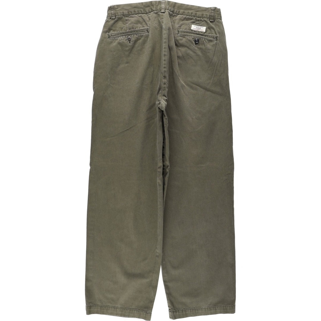 Ralph Lauren POLO by Ralph Lauren ANDREW PANT Chino Pants, Men's W32 equivalent, Two-pleat. cotton Khaki type Vintage Second Hand