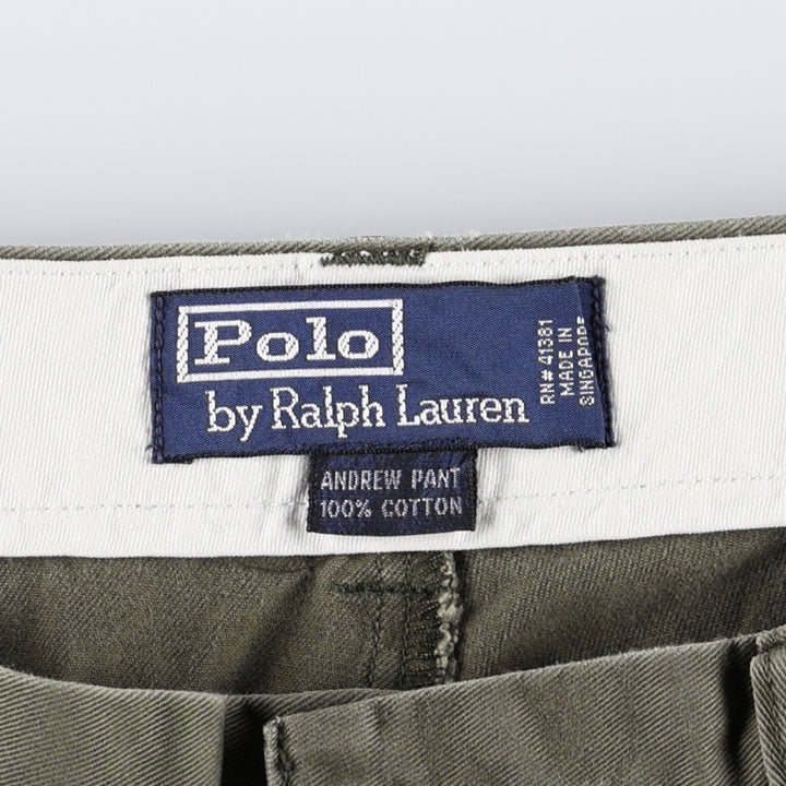Ralph Lauren POLO by Ralph Lauren ANDREW PANT Chino Pants, Men's W32 equivalent, Two-pleat. cotton Khaki type Vintage Second Hand