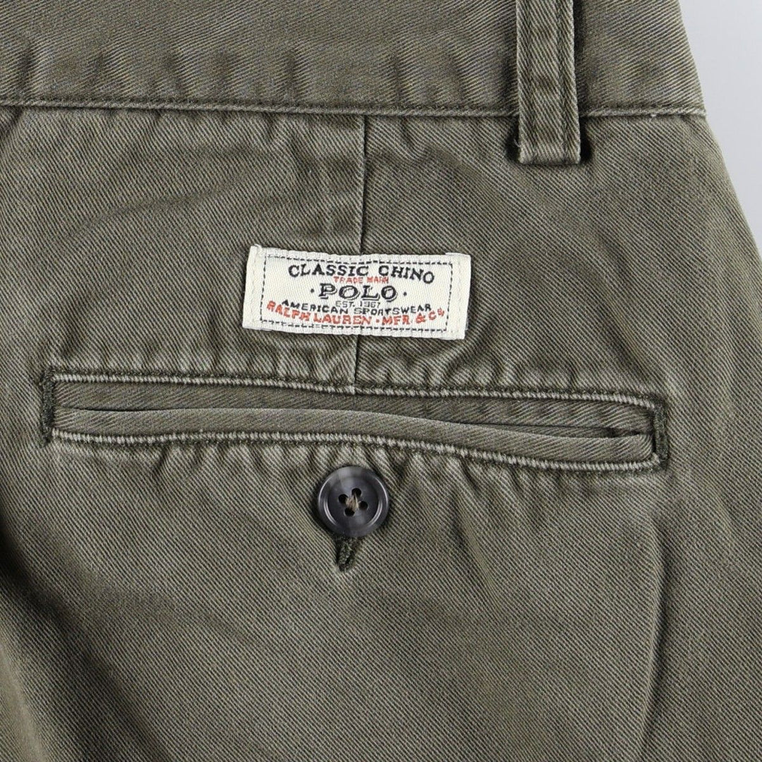 Ralph Lauren POLO by Ralph Lauren ANDREW PANT Chino Pants, Men's W32 equivalent, Two-pleat. cotton Khaki type Vintage Second Hand