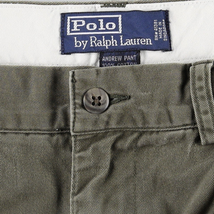 Ralph Lauren POLO by Ralph Lauren ANDREW PANT Chino Pants, Men's W32 equivalent, Two-pleat. cotton Khaki type Vintage Second Hand