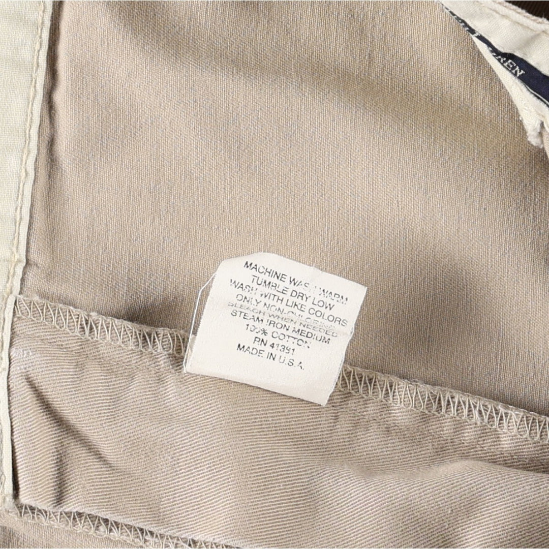 1990'S Ralph Lauren Polo Ralph Lauren ANDREW PANT Two-Pleat Chino Pants Made in USA Men's W37 (approx.) Vintage cotton Beige type Vintage Second Hand