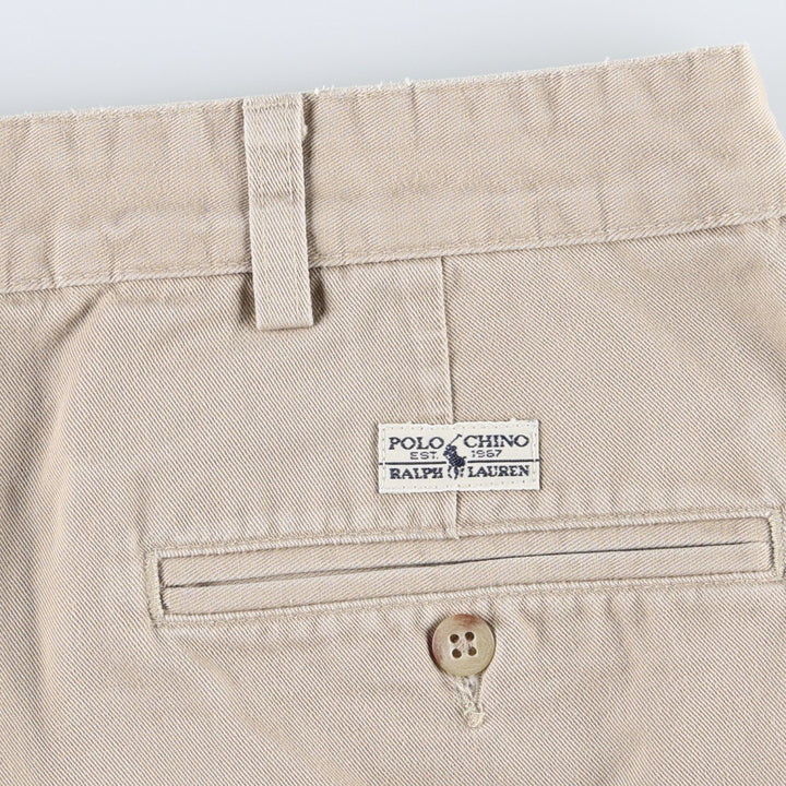 1990'S Ralph Lauren Polo Ralph Lauren ANDREW PANT Two-Pleat Chino Pants Made in USA Men's W37 (approx.) Vintage cotton Beige type Vintage Second Hand