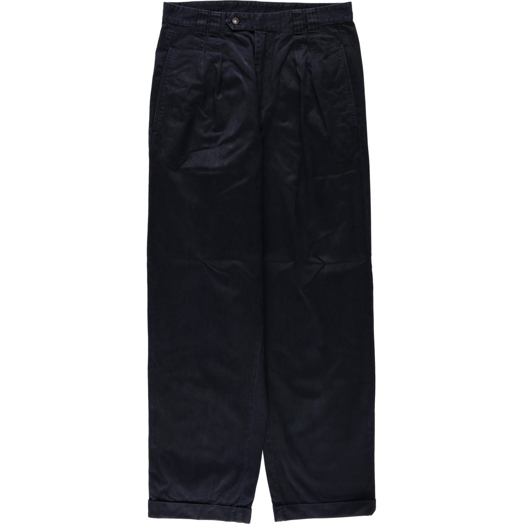 GAP Old Gap Two-Pleat Chino Pants Men's W31 (approx.) cotton navy blue type Vintage Second Hand