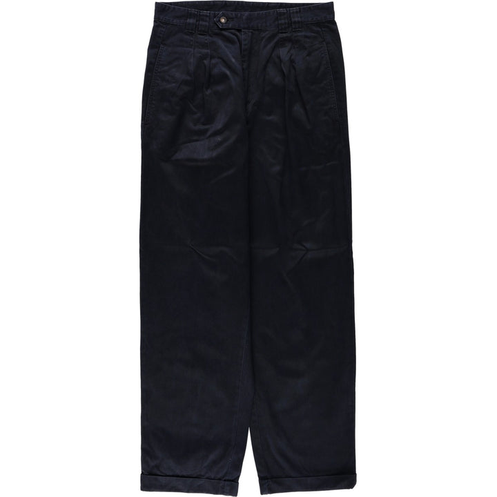 GAP Old Gap Two-Pleat Chino Pants Men's W31 (approx.) cotton navy blue type Vintage Second Hand