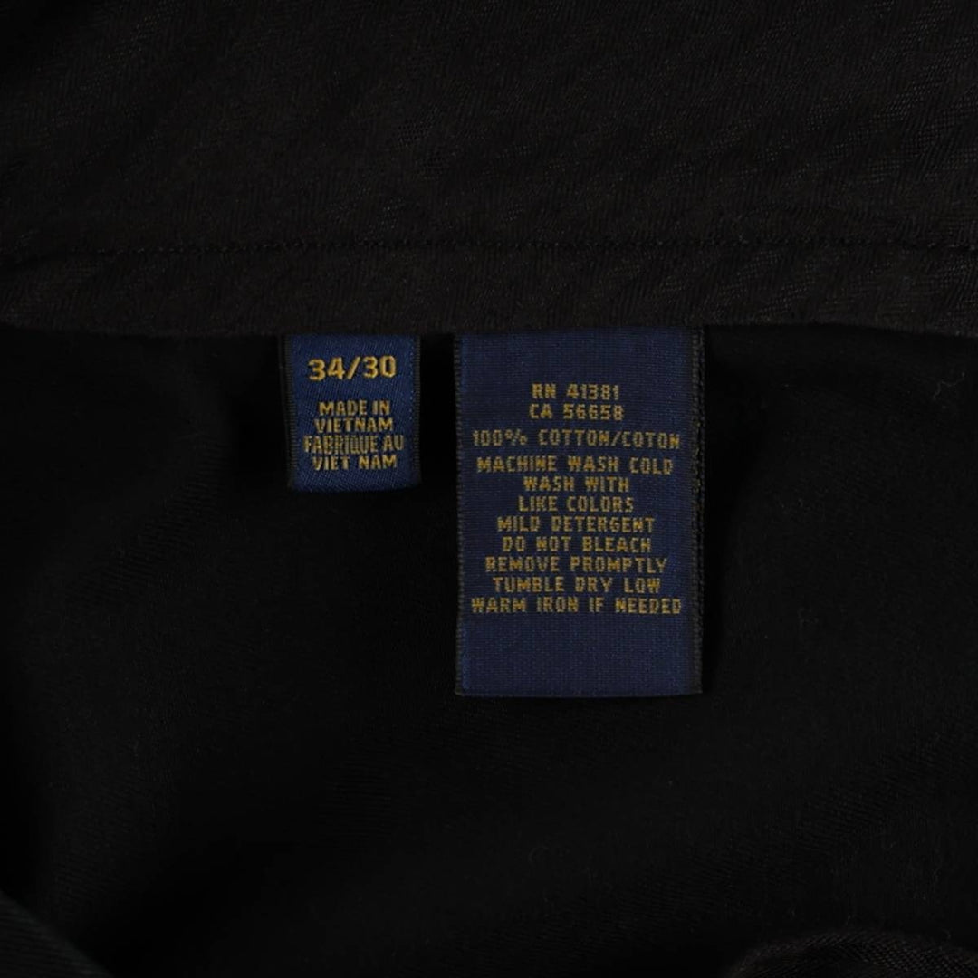 Ralph Lauren POLO RALPH LAUREN Chino Pants Men's W35 equivalent cotton black type Vintage Second Hand