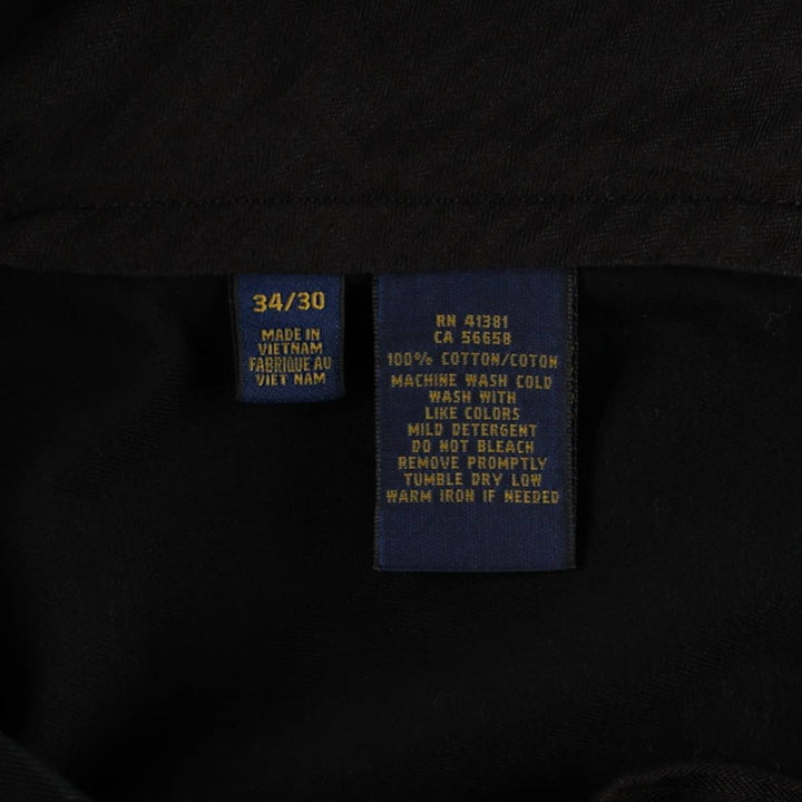 Ralph Lauren POLO RALPH LAUREN Chino Pants Men's W35 equivalent cotton black type Vintage Second Hand