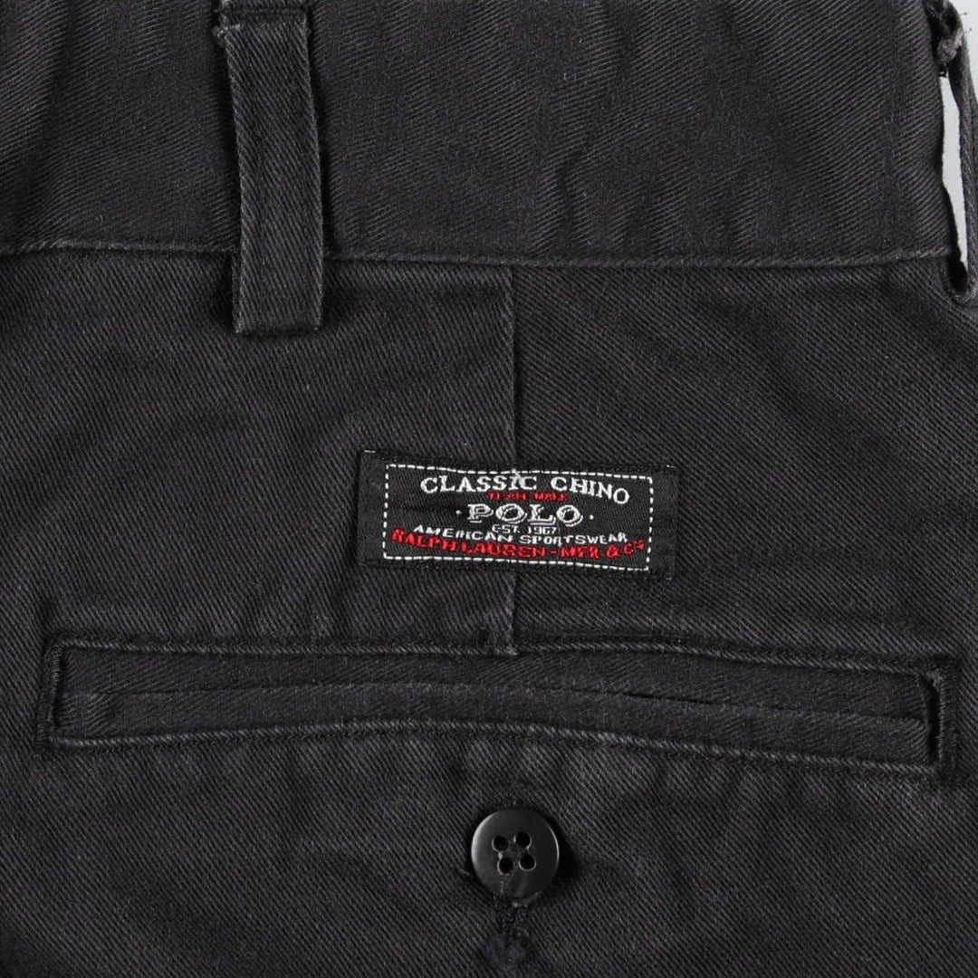 Ralph Lauren POLO by Ralph Lauren ANDREW PANT Two-pleat chino pants for men, equivalent to W33 cotton navy blue type Vintage Second Hand