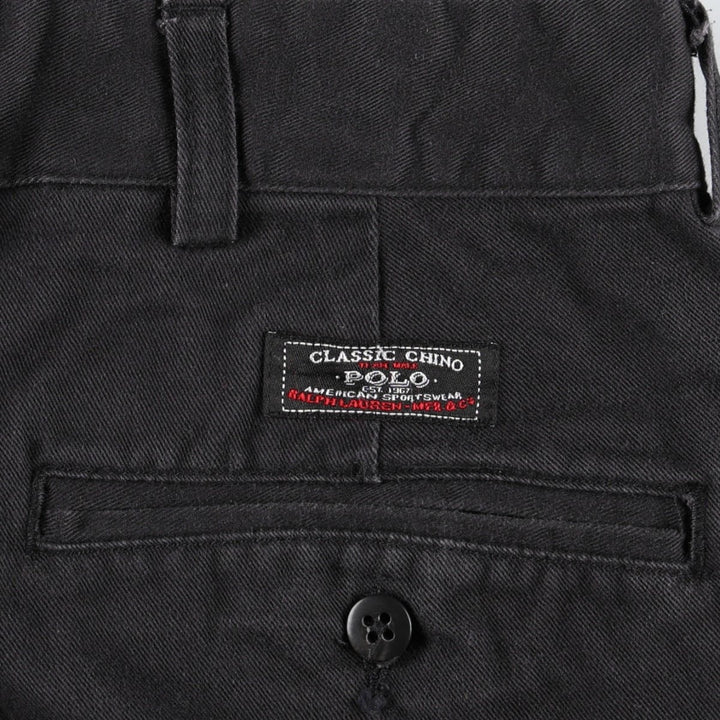 Ralph Lauren POLO by Ralph Lauren ANDREW PANT Two-pleat chino pants for men, equivalent to W33 cotton navy blue type Vintage Second Hand