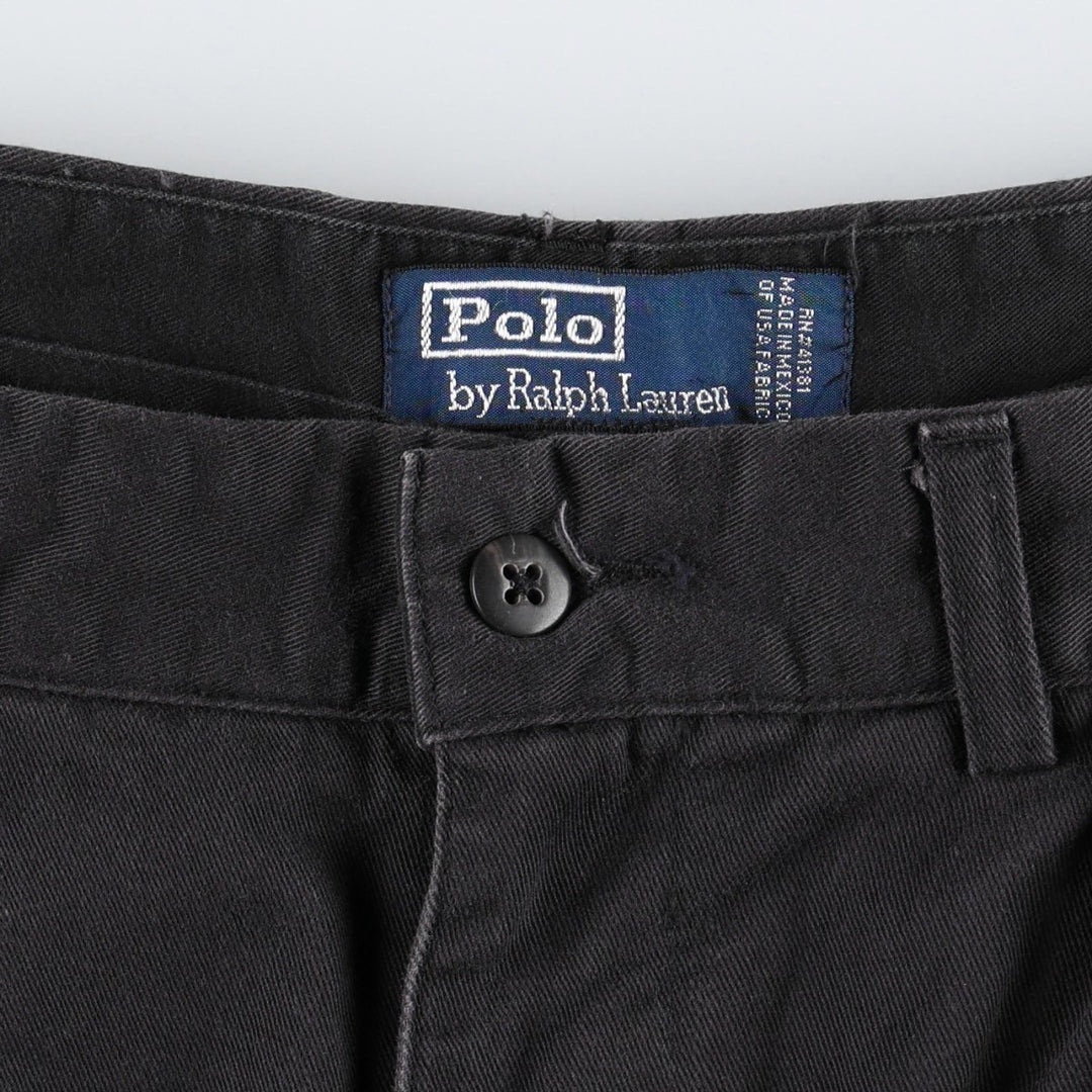 Ralph Lauren POLO by Ralph Lauren ANDREW PANT Two-pleat chino pants for men, equivalent to W33 cotton navy blue type Vintage Second Hand