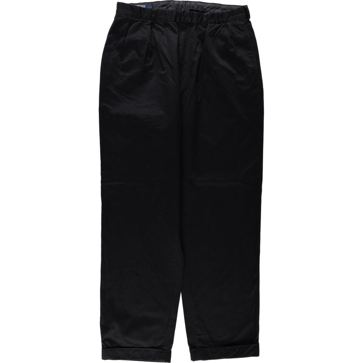 Ralph Lauren POLO by Ralph Lauren Two-pleat Chino Pants for Men, W35 cotton black type Vintage Second Hand