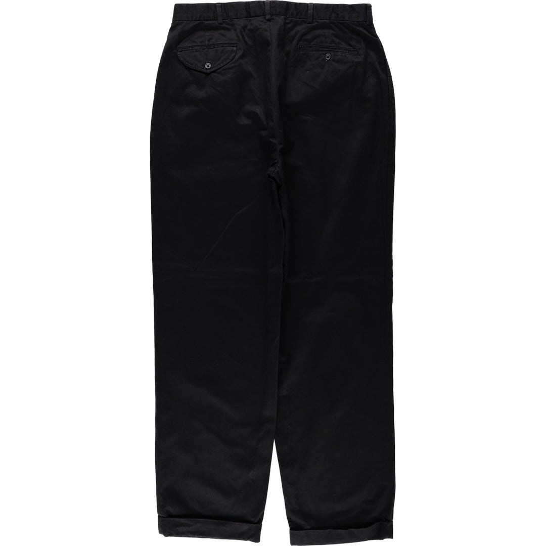 Ralph Lauren POLO by Ralph Lauren Two-pleat Chino Pants for Men, W35 cotton black type Vintage Second Hand