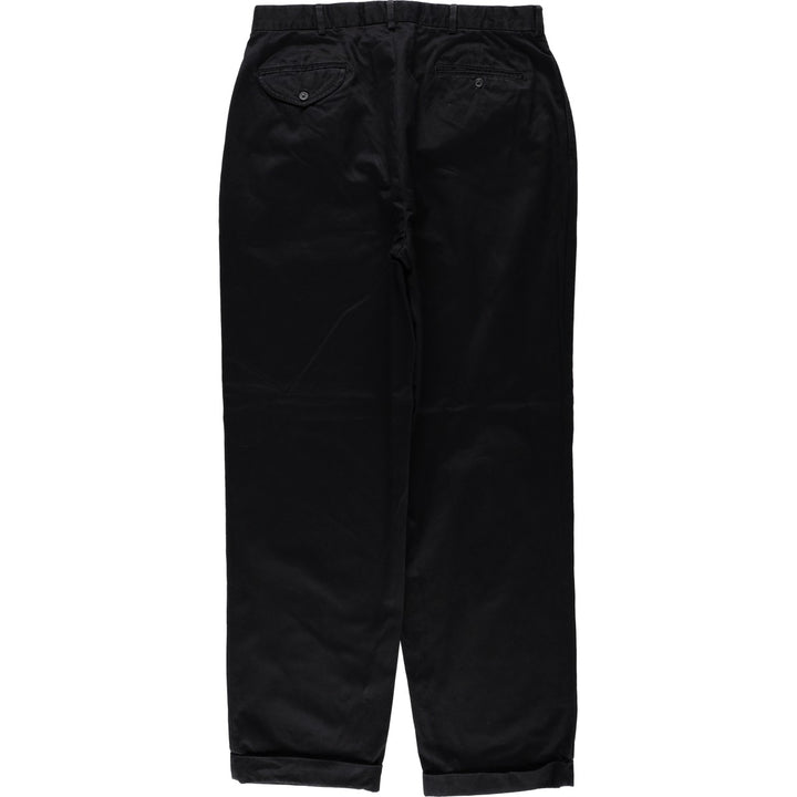Ralph Lauren POLO by Ralph Lauren Two-pleat Chino Pants for Men, W35 cotton black type Vintage Second Hand