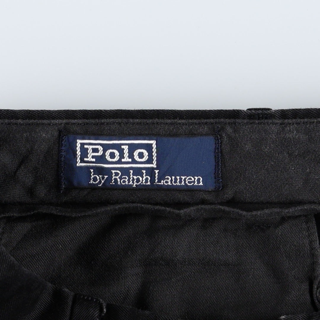Ralph Lauren POLO by Ralph Lauren Two-pleat Chino Pants for Men, W35 cotton black type Vintage Second Hand