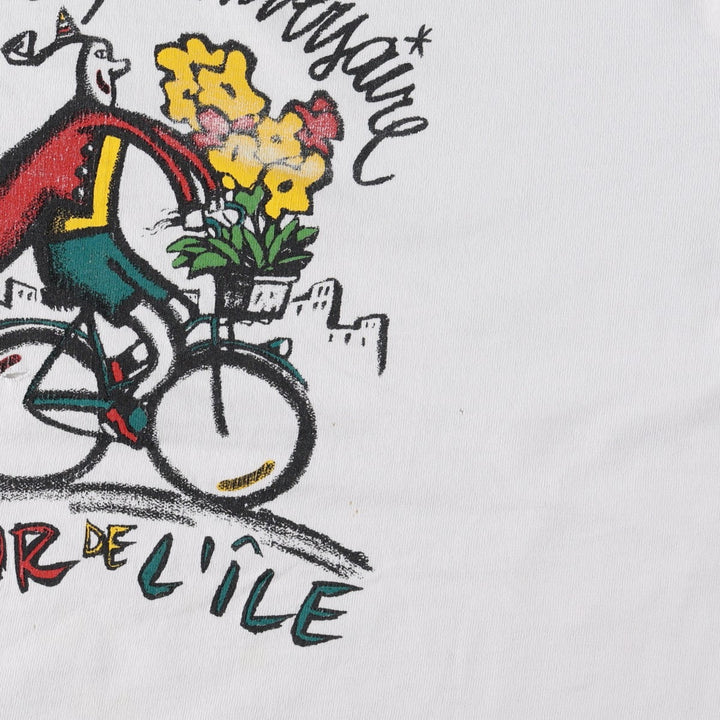 Vintage 90'S Fruit of the Loom print T-shirt, Made in Canada, Men's Size Large cotton white type Vintage Second Hand