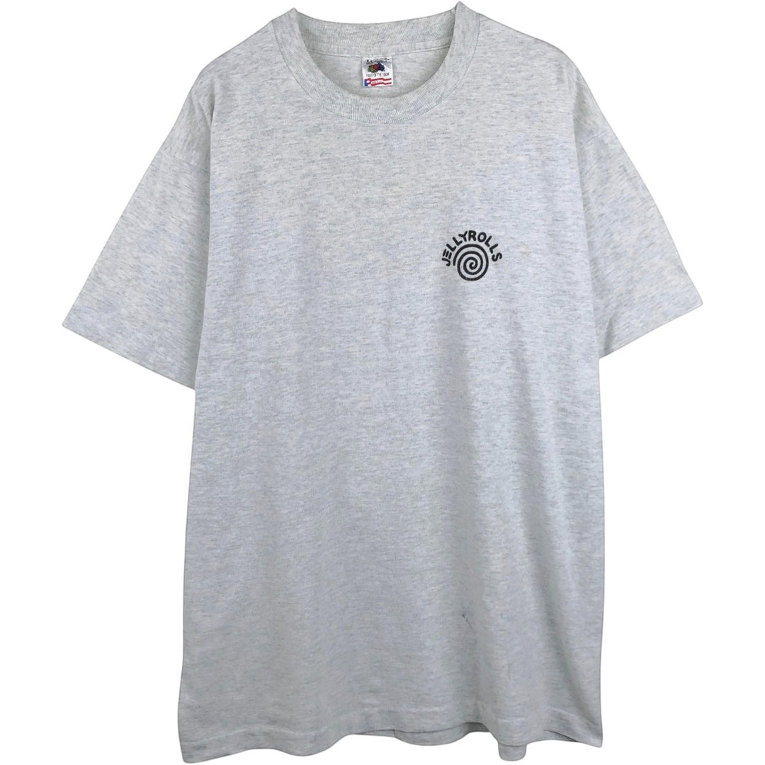 90'S Fruit of the Loom printed T-shirt, made in the USA, men's XL size, vintage cotton gray type Vintage Second Hand