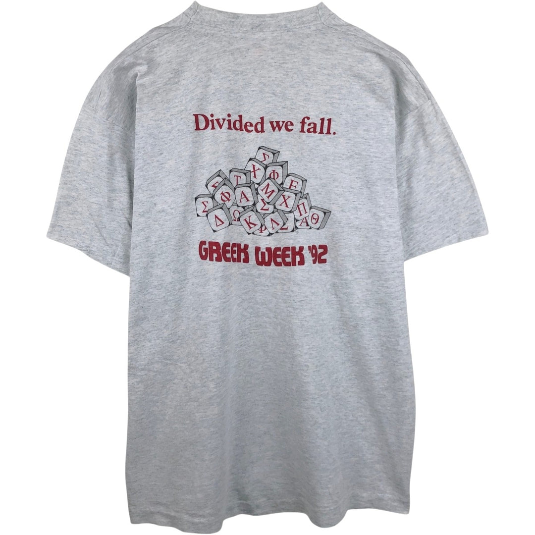 90'S Fruit of the Loom print T-shirt, Made in USA, Men's XL cotton gray type Vintage Second Hand