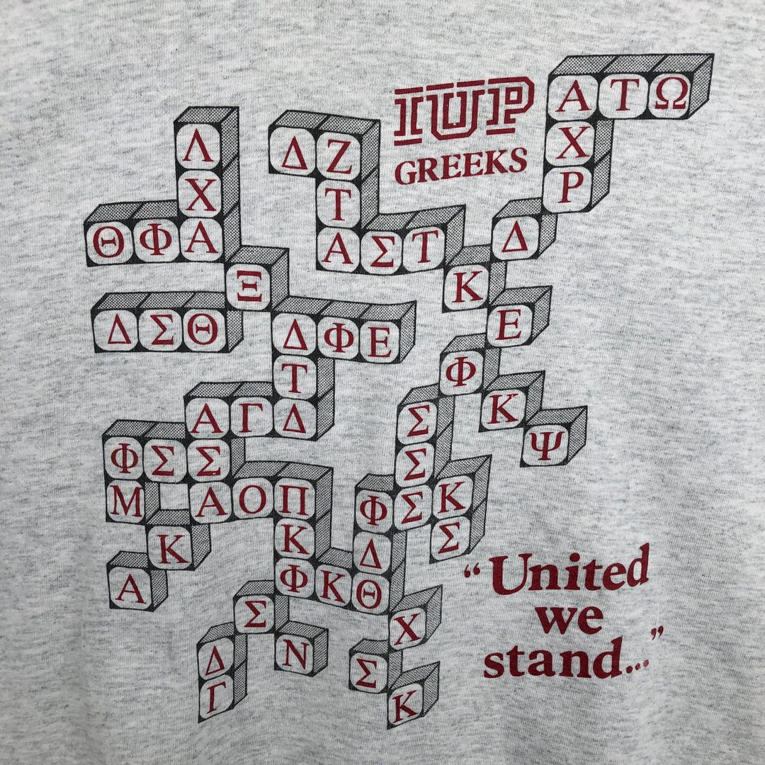 90'S Fruit of the Loom print T-shirt, Made in USA, Men's XL cotton gray type Vintage Second Hand
