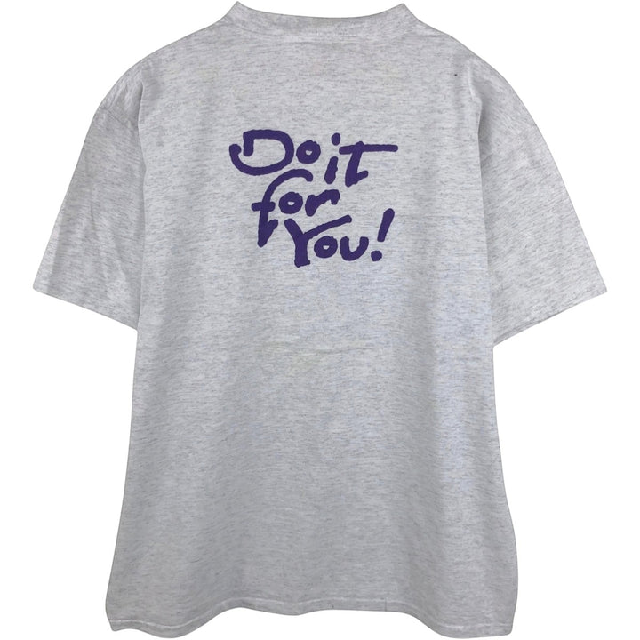 90'S ONEITA Printed T-shirt, Men's L size, Vintage cotton gray type Vintage Second Hand