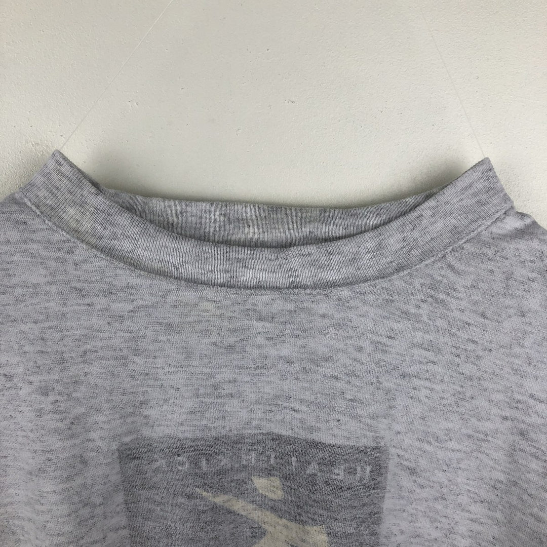 90'S ONEITA Printed T-shirt, Men's L size, Vintage cotton gray type Vintage Second Hand
