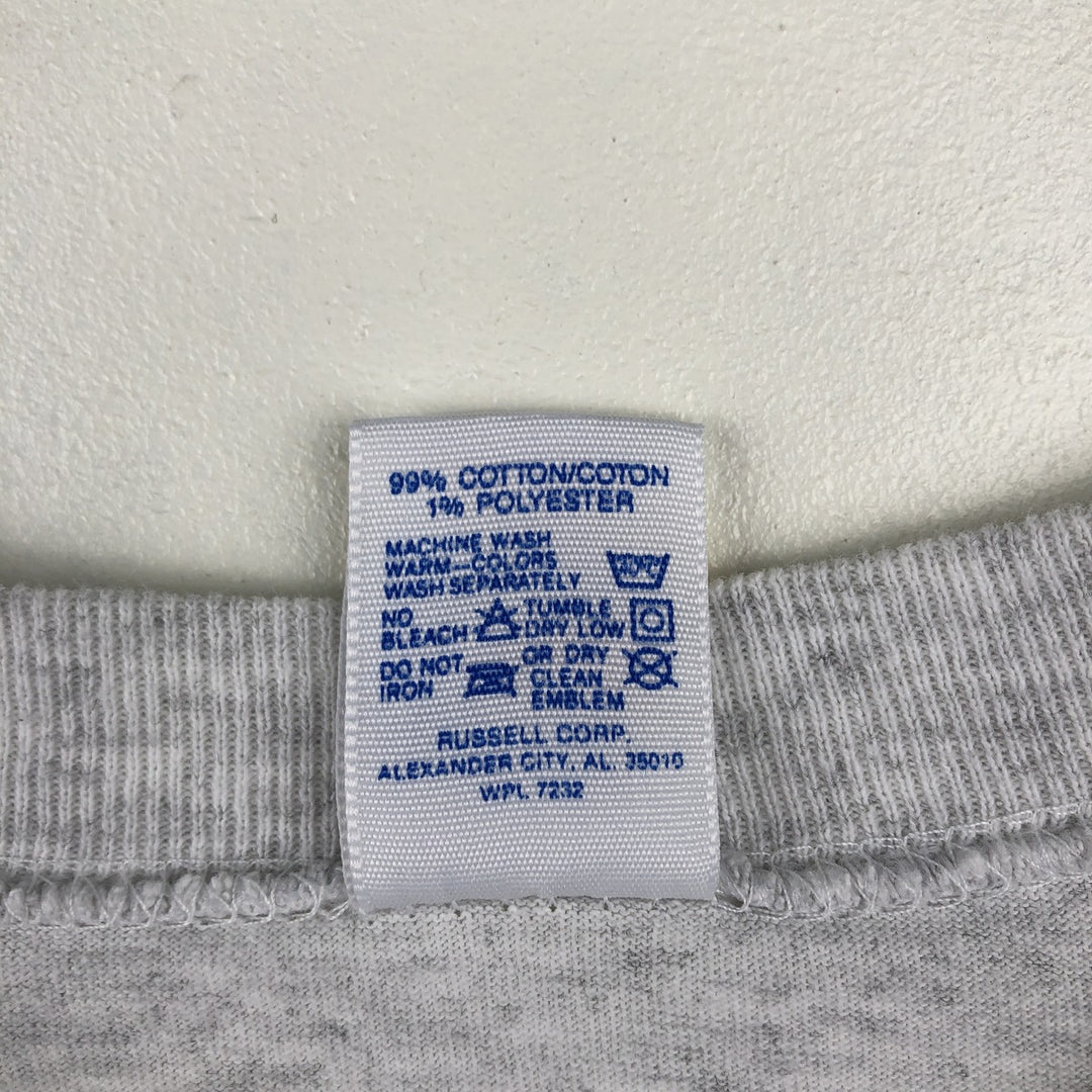 Russell printed t-shirt, made in USA, men's size XL (equivalent), vintage. cotton gray type Vintage Second Hand