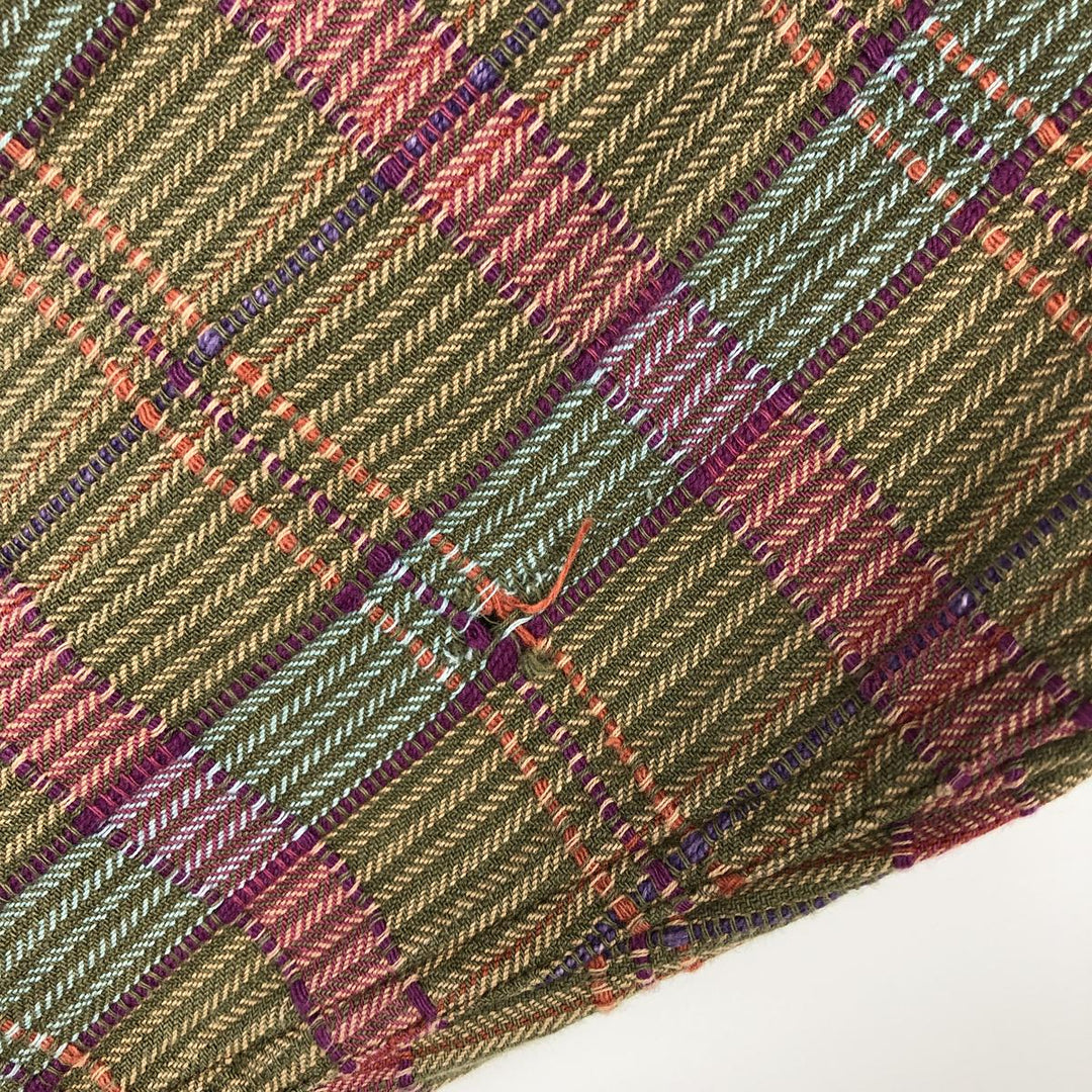 90s-00'S LLBean Vintage Check Pattern Stand Collar Shirt, Men's Size XL (approx.) cotton green type Vintage Second Hand