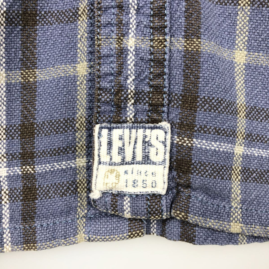 1990'S Levi's 60523-4909 Long-Sleeve Cotton Check Shirt, Men's Size L (approx.), Vintage cotton blue type Vintage Second Hand