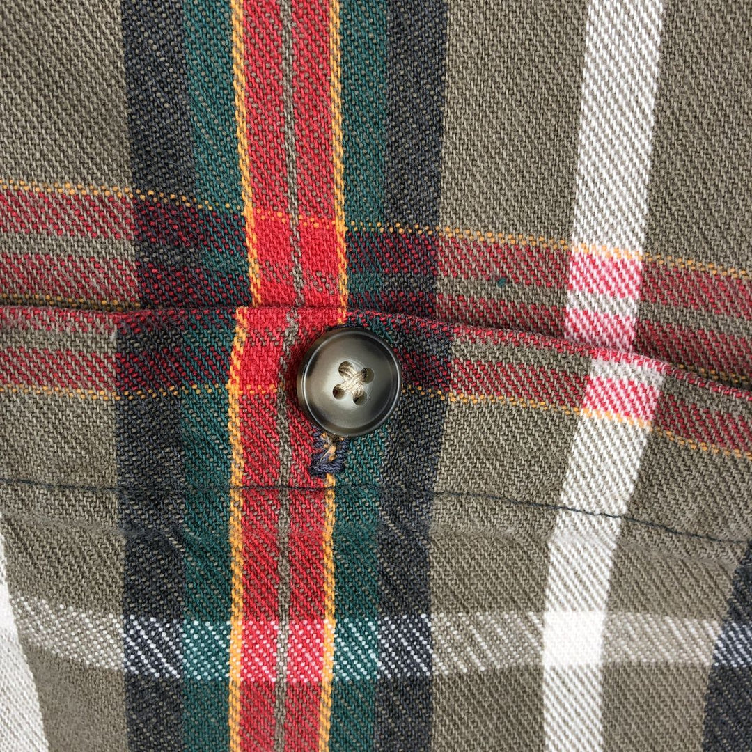 OSHKOSH B'GOSH Check Pattern Long-Sleeve Cotton Shirt, Made in USA, Men's XL Equivalent cotton brown type Vintage Second Hand
