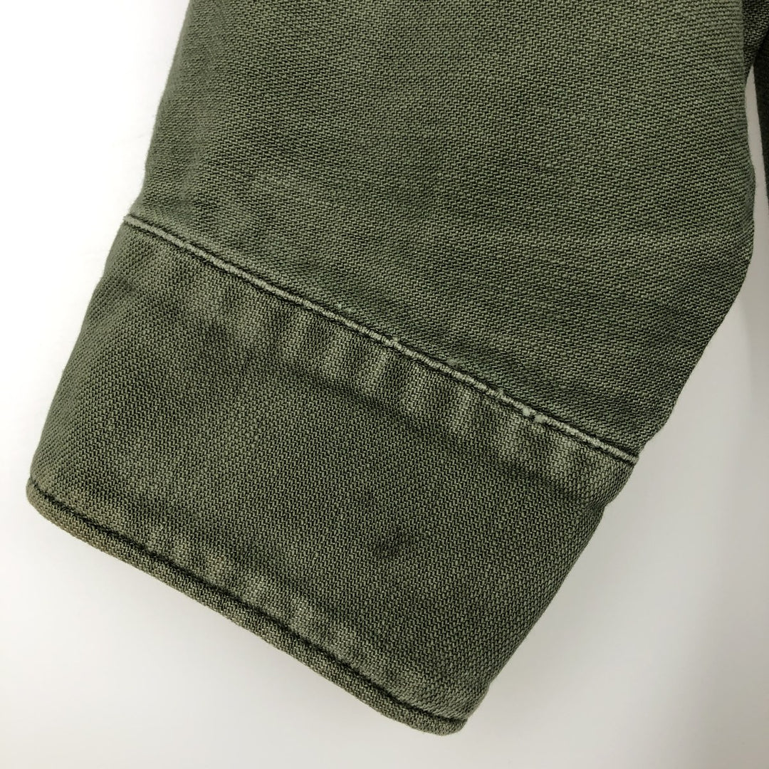 1960'S US Military Issue Utility Shirt, Made in USA, Men's Size M (approx.) cotton Khaki type Vintage Second Hand