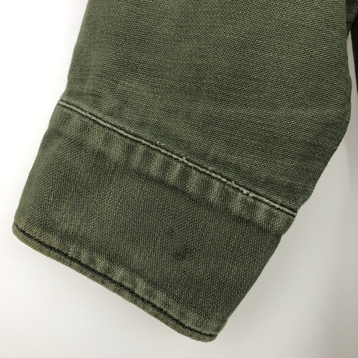 1960'S US Military Issue Utility Shirt, Made in USA, Men's Size M (approx.) cotton Khaki type Vintage Second Hand