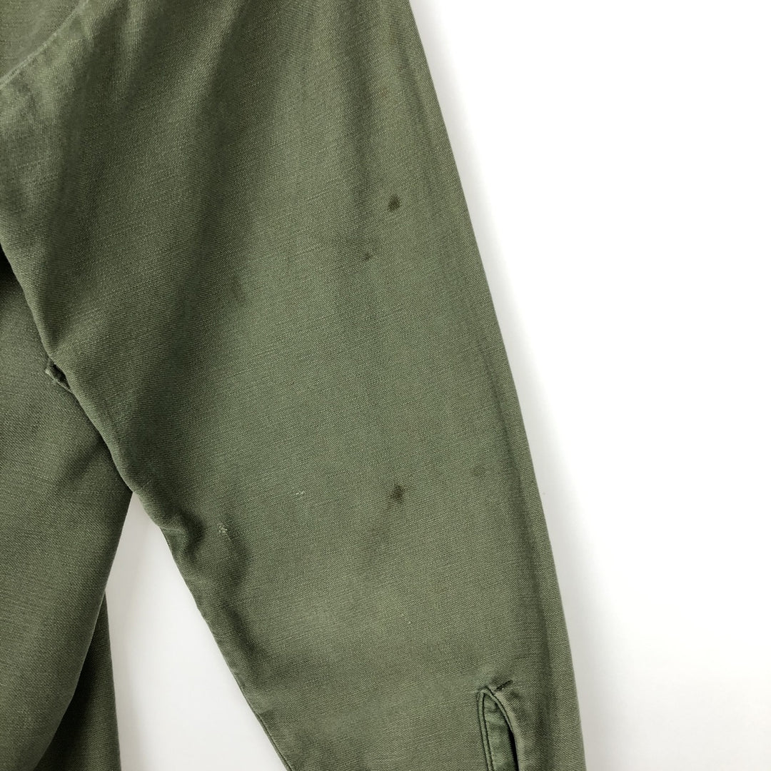 1960'S US Military Issue Utility Shirt, Made in USA, Men's Size M (approx.) cotton Khaki type Vintage Second Hand