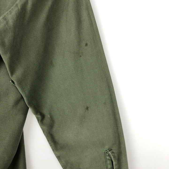 1960'S US Military Issue Utility Shirt, Made in USA, Men's Size M (approx.) cotton Khaki type Vintage Second Hand