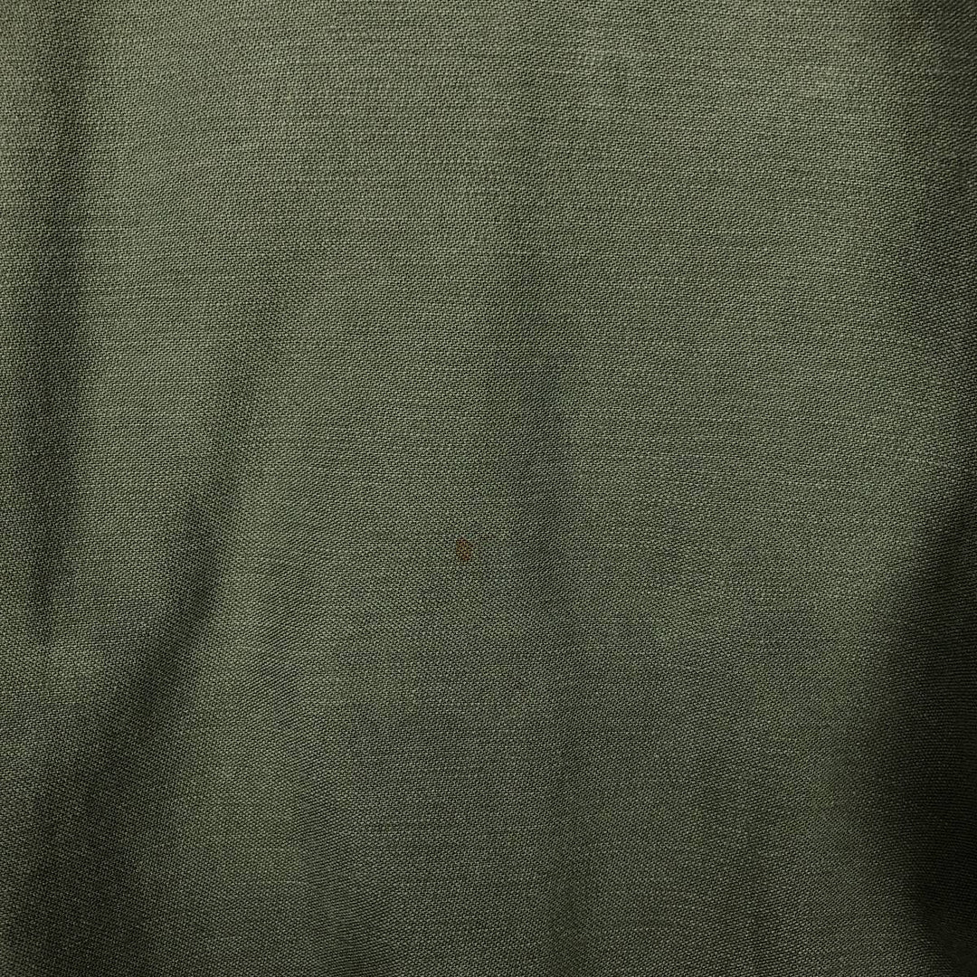 1960'S US Military Issue Utility Shirt, Made in USA, Men's Size M (approx.) cotton Khaki type Vintage Second Hand