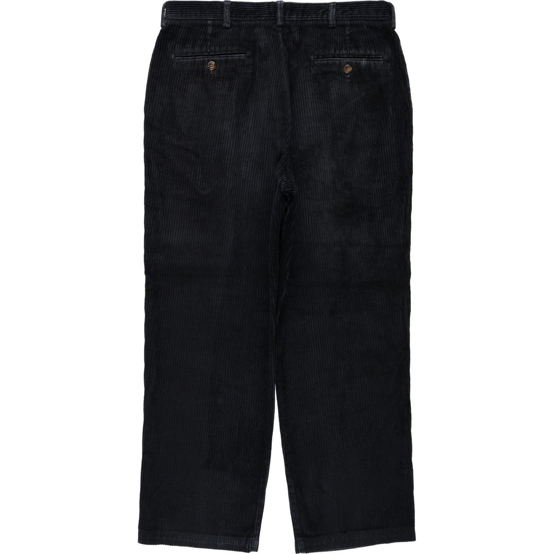 HAGGAR black label two-pleat wide-wale corduroy pants, men's size W34 (approx.) cotton navy blue type Vintage Second Hand
