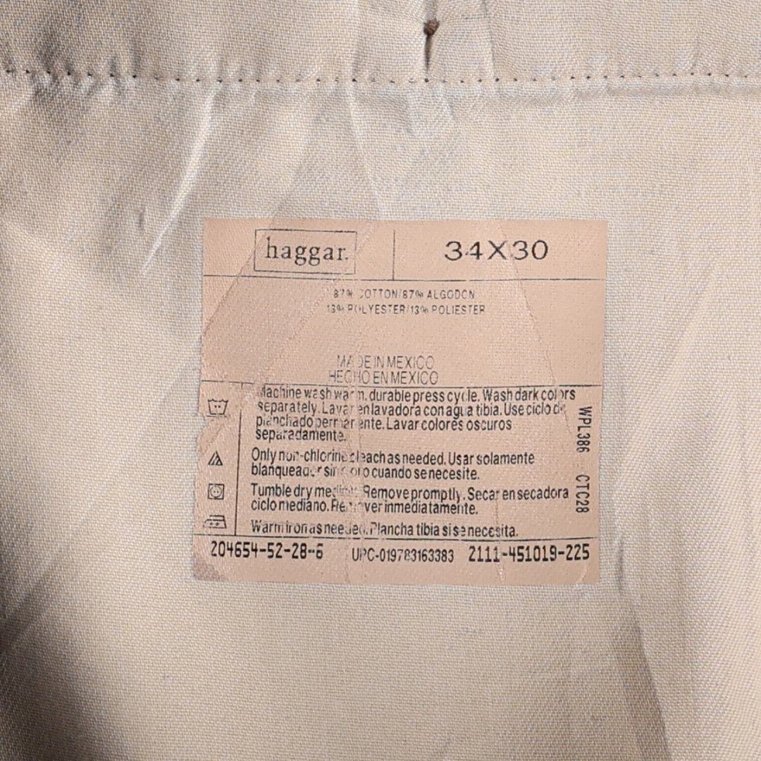 HAGGAR black label two-pleat wide-wale corduroy pants, men's size W34 (approx.) cotton navy blue type Vintage Second Hand