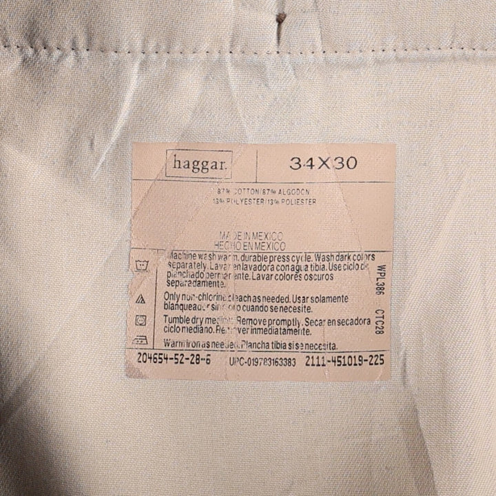 HAGGAR black label two-pleat wide-wale corduroy pants, men's size W34 (approx.) cotton navy blue type Vintage Second Hand