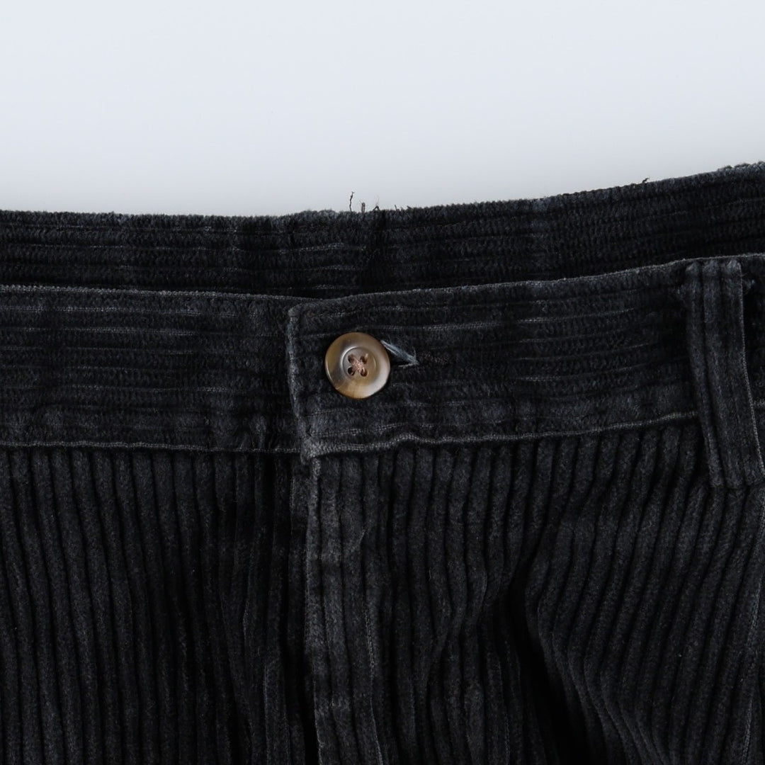 HAGGAR black label two-pleat wide-wale corduroy pants, men's size W34 (approx.) cotton navy blue type Vintage Second Hand