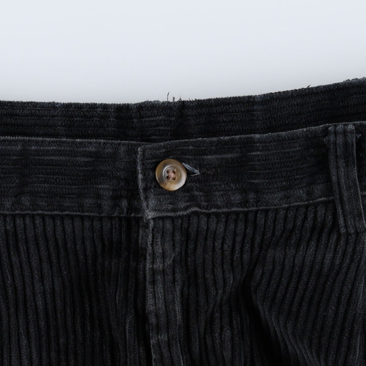 HAGGAR black label two-pleat wide-wale corduroy pants, men's size W34 (approx.) cotton navy blue type Vintage Second Hand