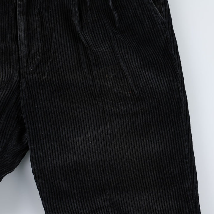 HAGGAR black label two-pleat wide-wale corduroy pants, men's size W34 (approx.) cotton navy blue type Vintage Second Hand