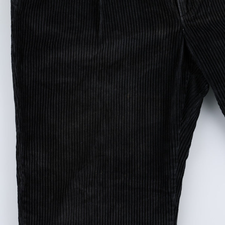 HAGGAR black label two-pleat wide-wale corduroy pants, men's size W34 (approx.) cotton navy blue type Vintage Second Hand
