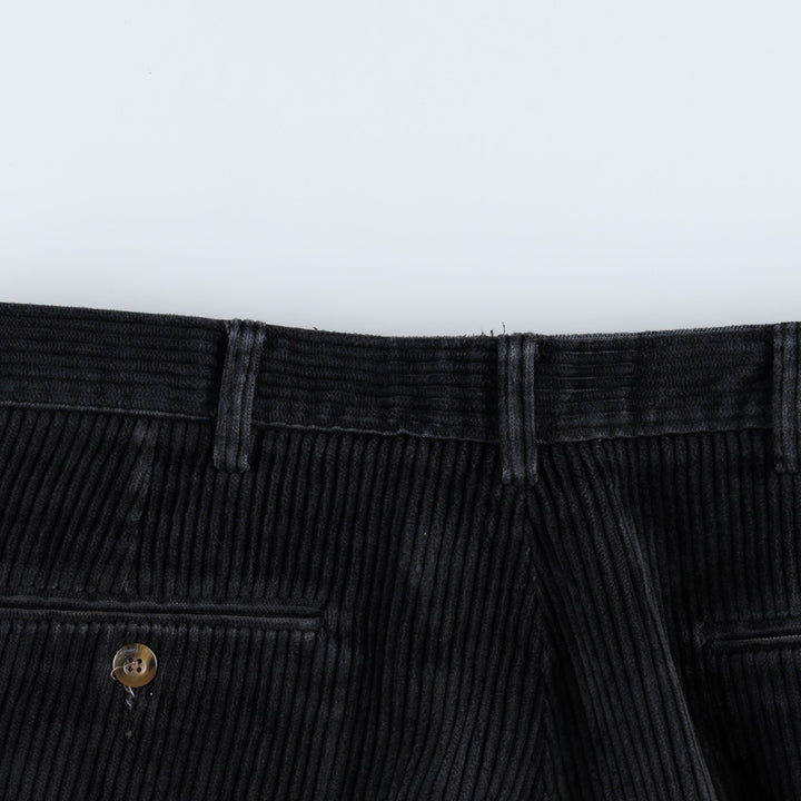 HAGGAR black label two-pleat wide-wale corduroy pants, men's size W34 (approx.) cotton navy blue type Vintage Second Hand