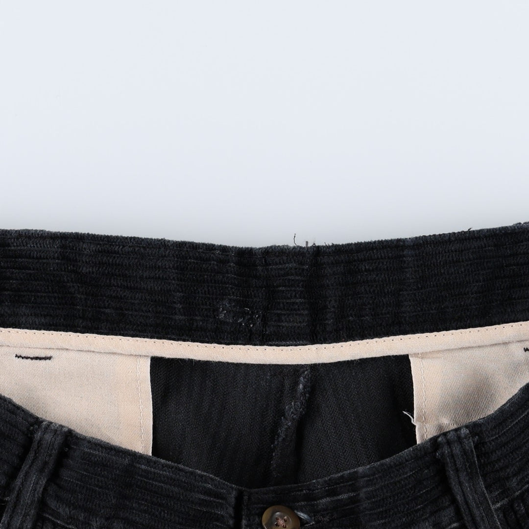 HAGGAR black label two-pleat wide-wale corduroy pants, men's size W34 (approx.) cotton navy blue type Vintage Second Hand