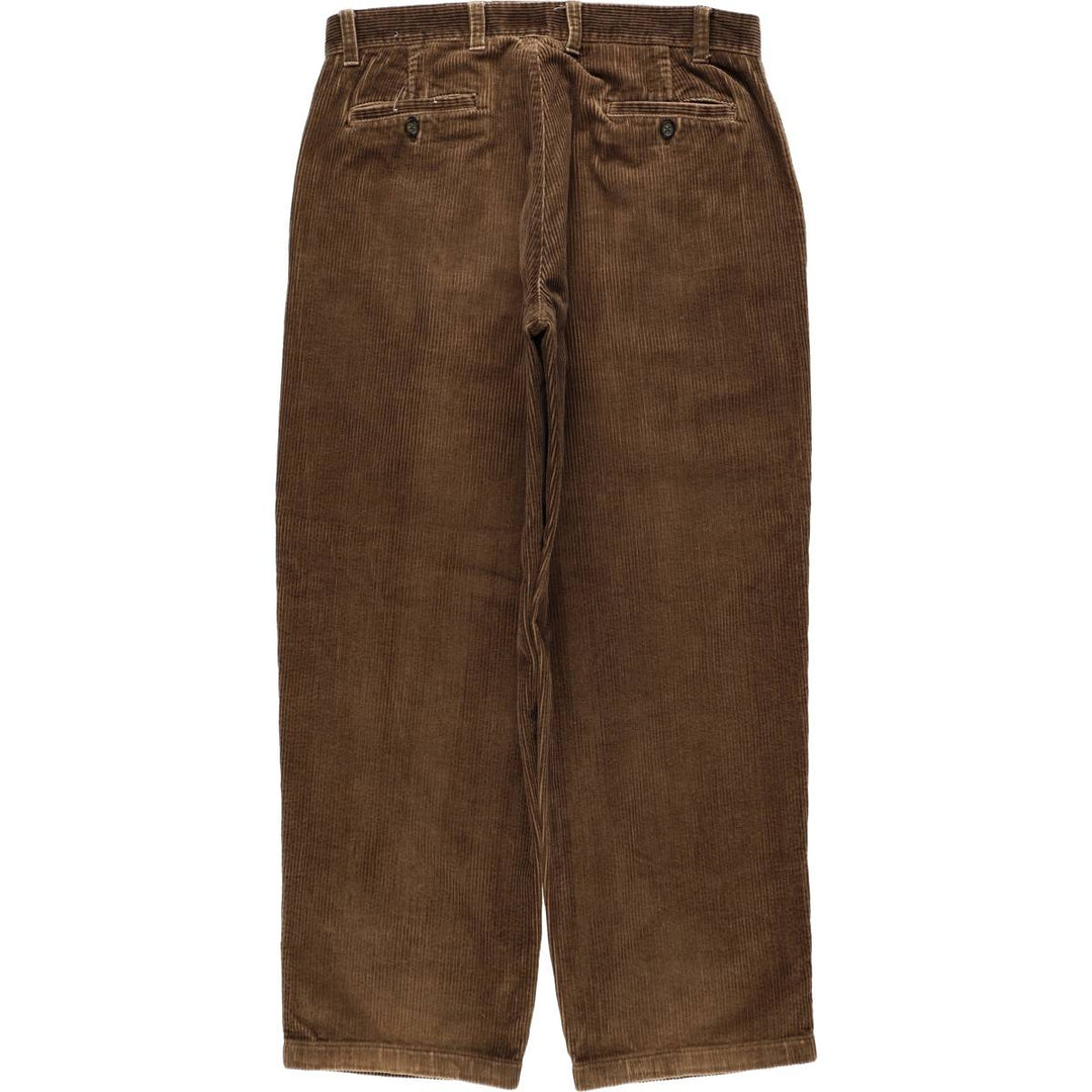 90s-00'S St. John's Bay two-pleat corduroy pants, men's size W34 (approx.) cotton brown type Vintage Second Hand
