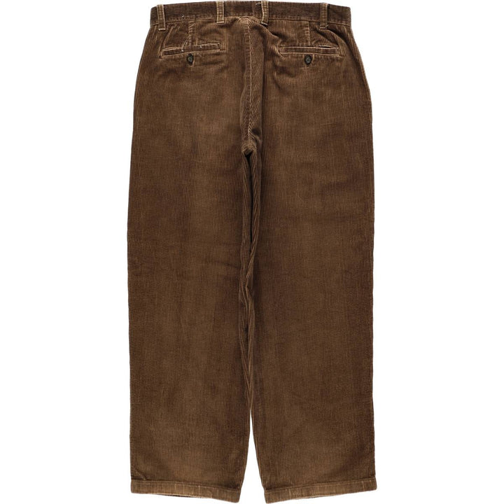 90s-00'S St. John's Bay two-pleat corduroy pants, men's size W34 (approx.) cotton brown type Vintage Second Hand