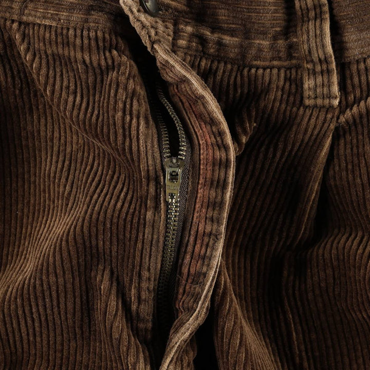 90s-00'S St. John's Bay two-pleat corduroy pants, men's size W34 (approx.) cotton brown type Vintage Second Hand