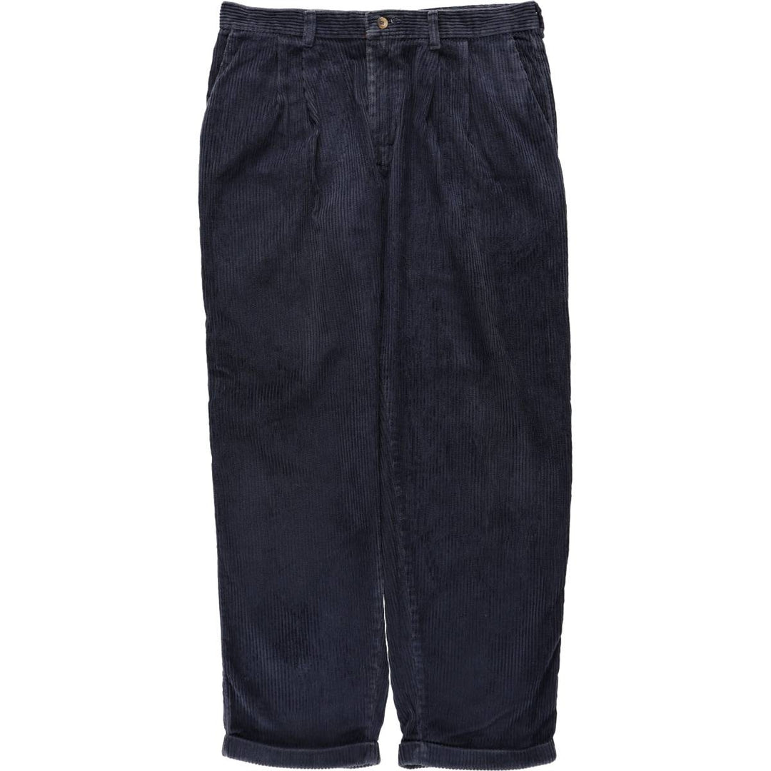 Wrangler Timber Creek Two-Pleat Wide-Wale Corduroy Pants, Men's Size W34 (approx.), Vintage cotton navy blue type Vintage Second Hand