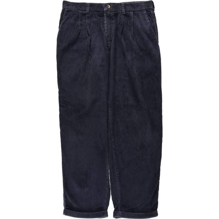 Wrangler Timber Creek Two-Pleat Wide-Wale Corduroy Pants, Men's Size W34 (approx.), Vintage cotton navy blue type Vintage Second Hand